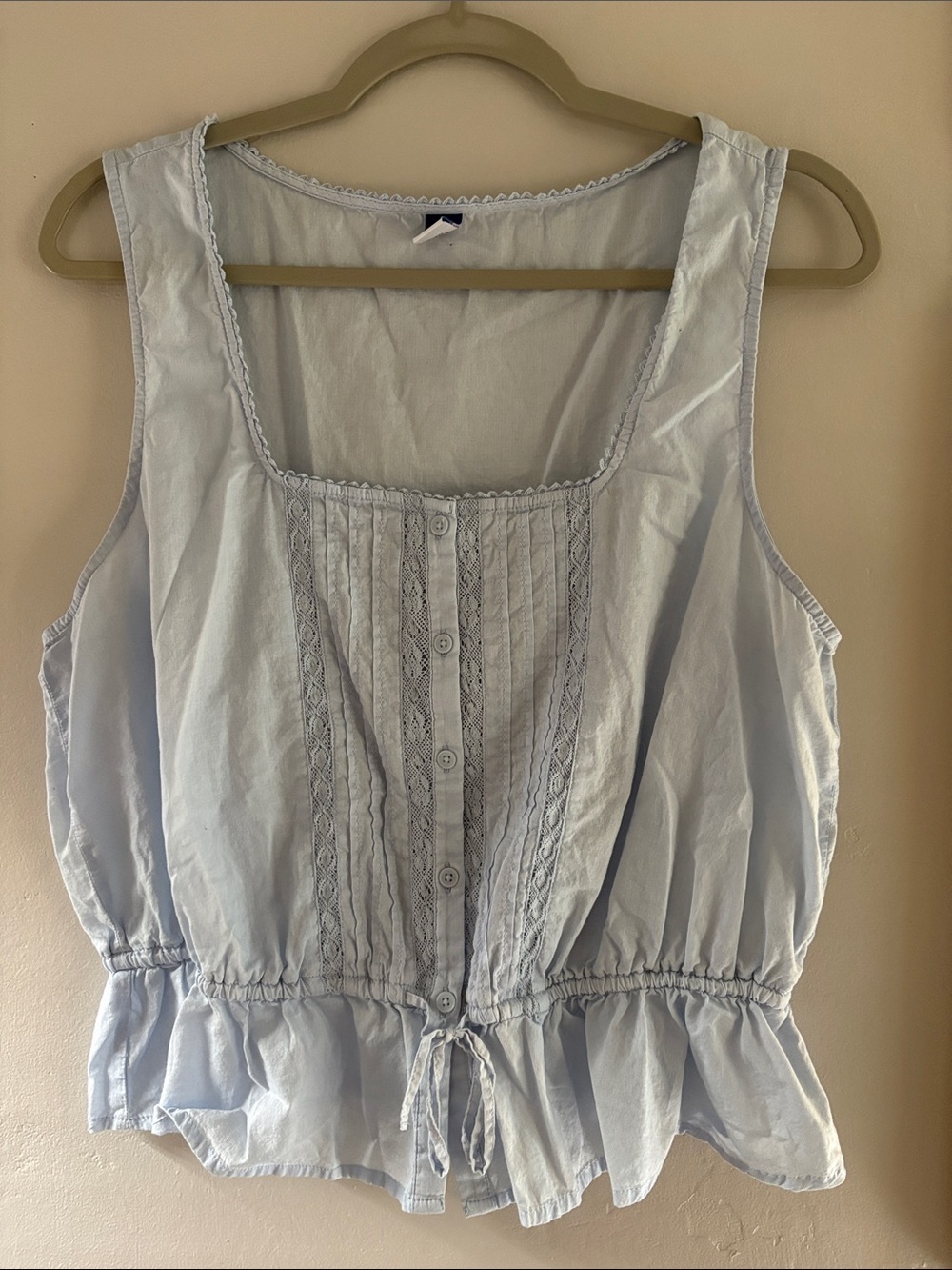 Old Navy cotton Light Blue Button-Front Peplum Camisole